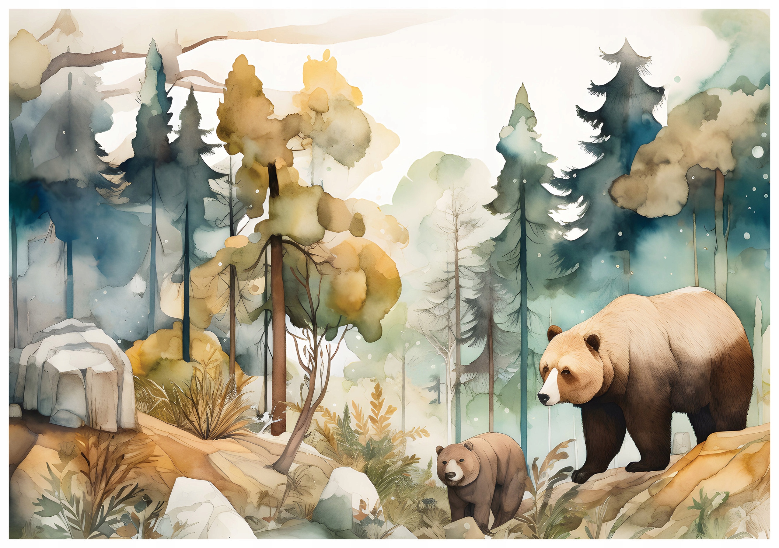 Fototapeta Medvědi v lese skandinávská krajina 254x184 lepidlo