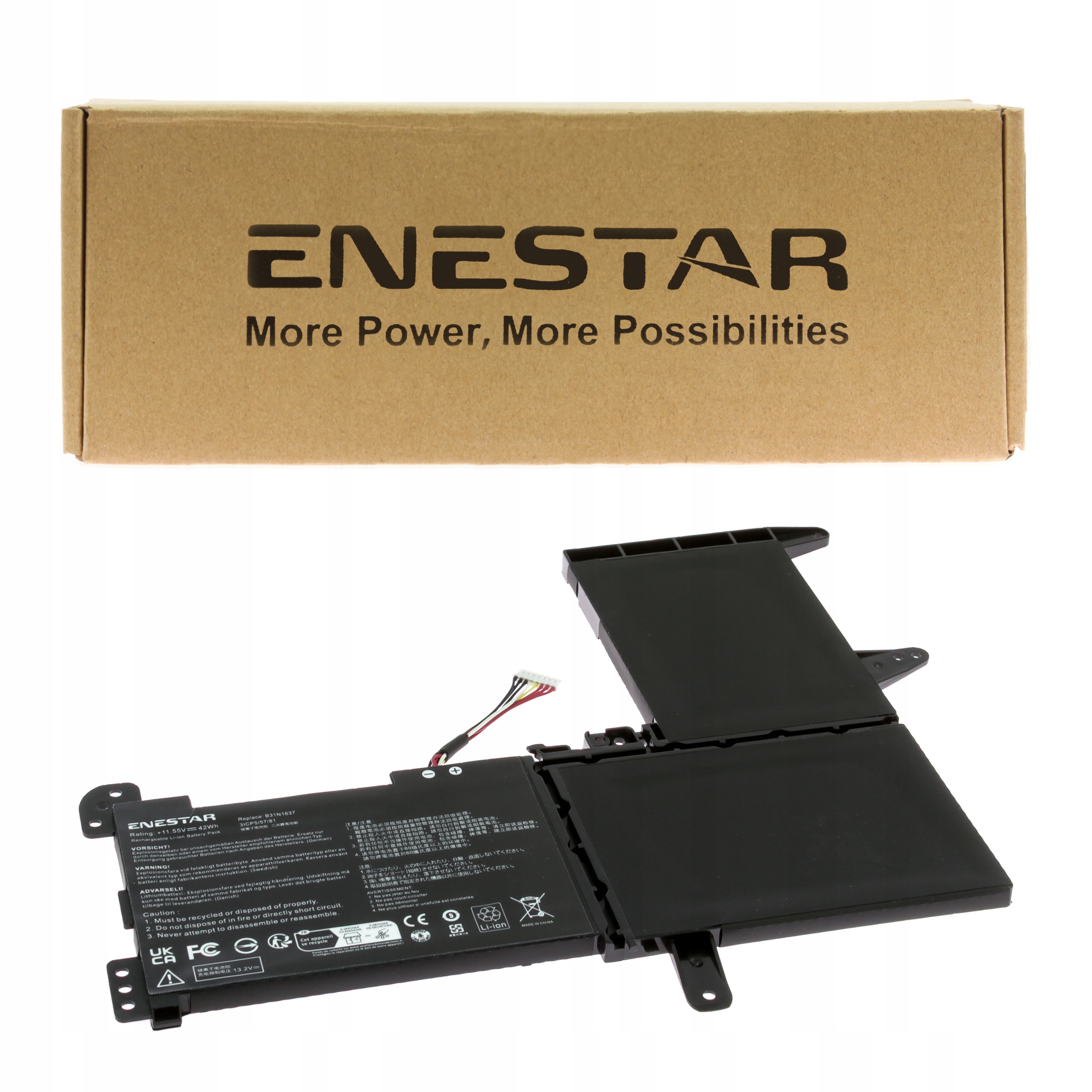 Premium bateria do Asus B31N1637 VivoBook F510UA R520U R520UA S510U X510U