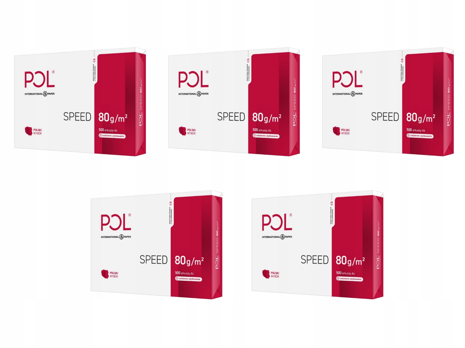 Papier biurowy PolSpeed format A4 80g 2500 arkuszy Marka POL