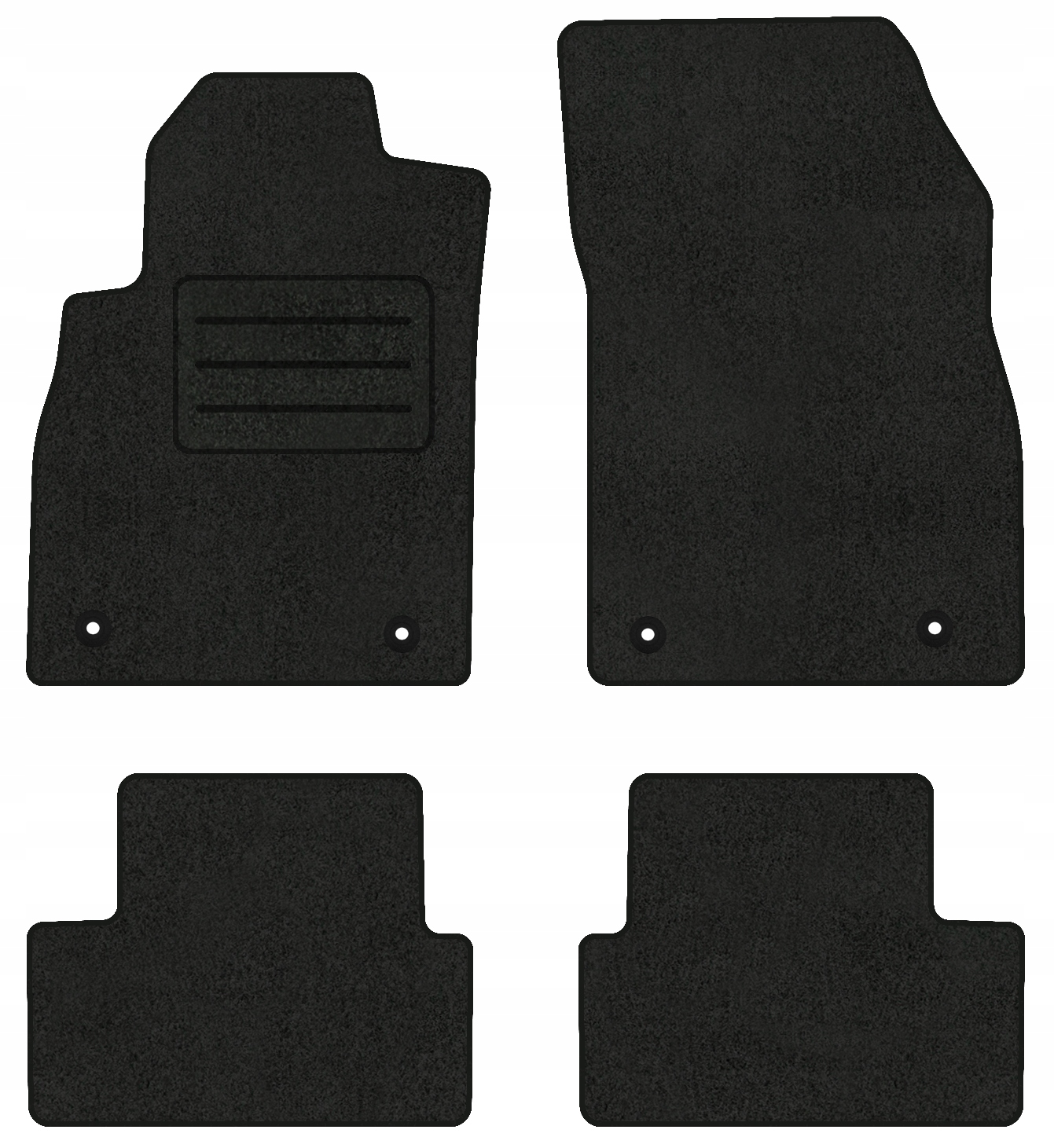 Velurové koberce Lux pro Chevrolet Cruze (2008-2023) Komplet Černé