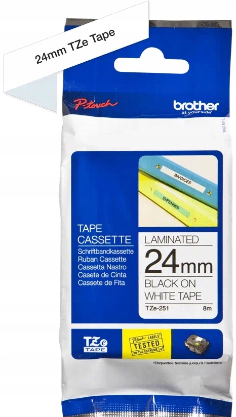 

Oryginalna taśma Brother TZE-251 24mm x 8m Biała