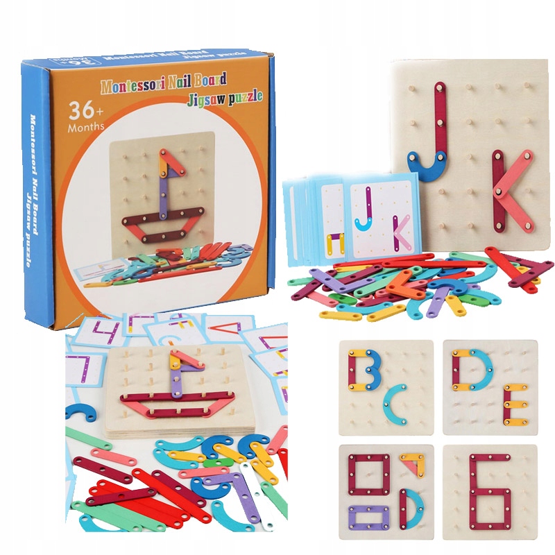 

Drewno Układanka Montessori tablica puzzle