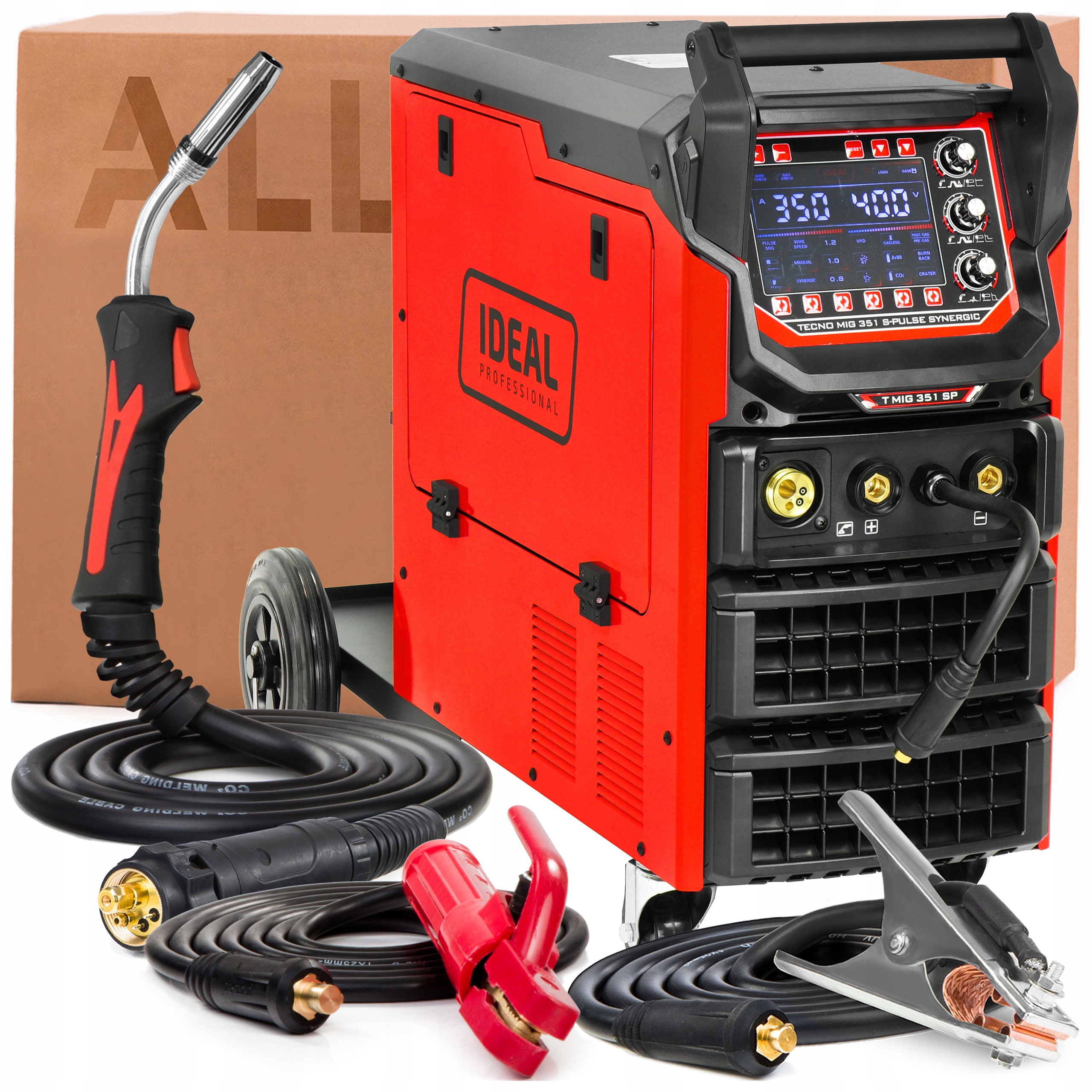 Svařovací Stroj Ideal Tecno Mig 351 S-pulse Synergic Flux Mma 400V 350A 4-VÁLCOVÝ