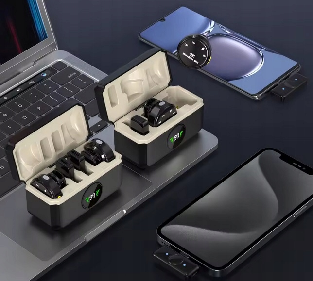ZESTAW MIKROFONÓW BEZPRZEWODOWYCH USB-C PRZENOŚNY MINI MIKROFON Q8 Model J13