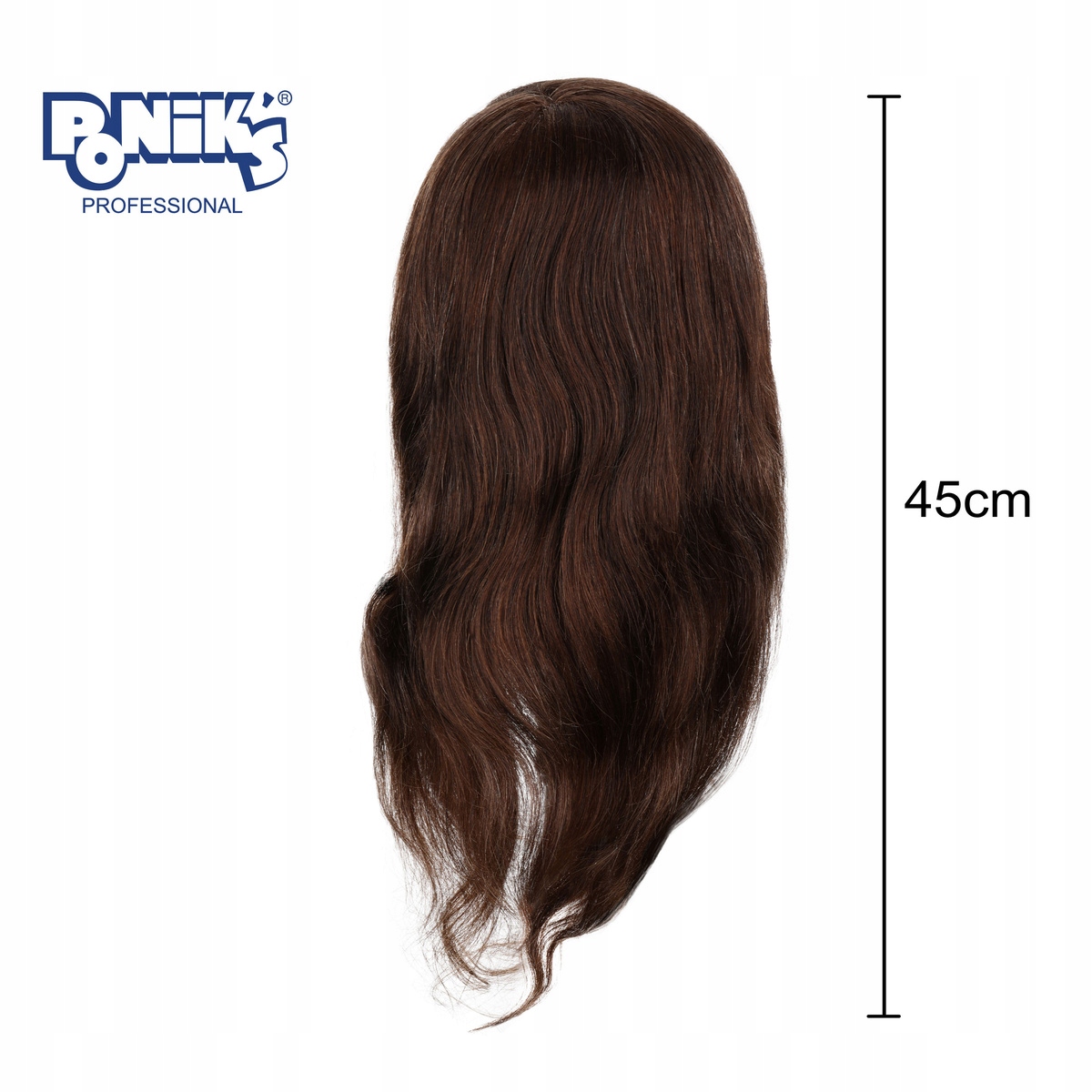 Dámská kadeřnická hlavička Ponik's lidská 45 cm