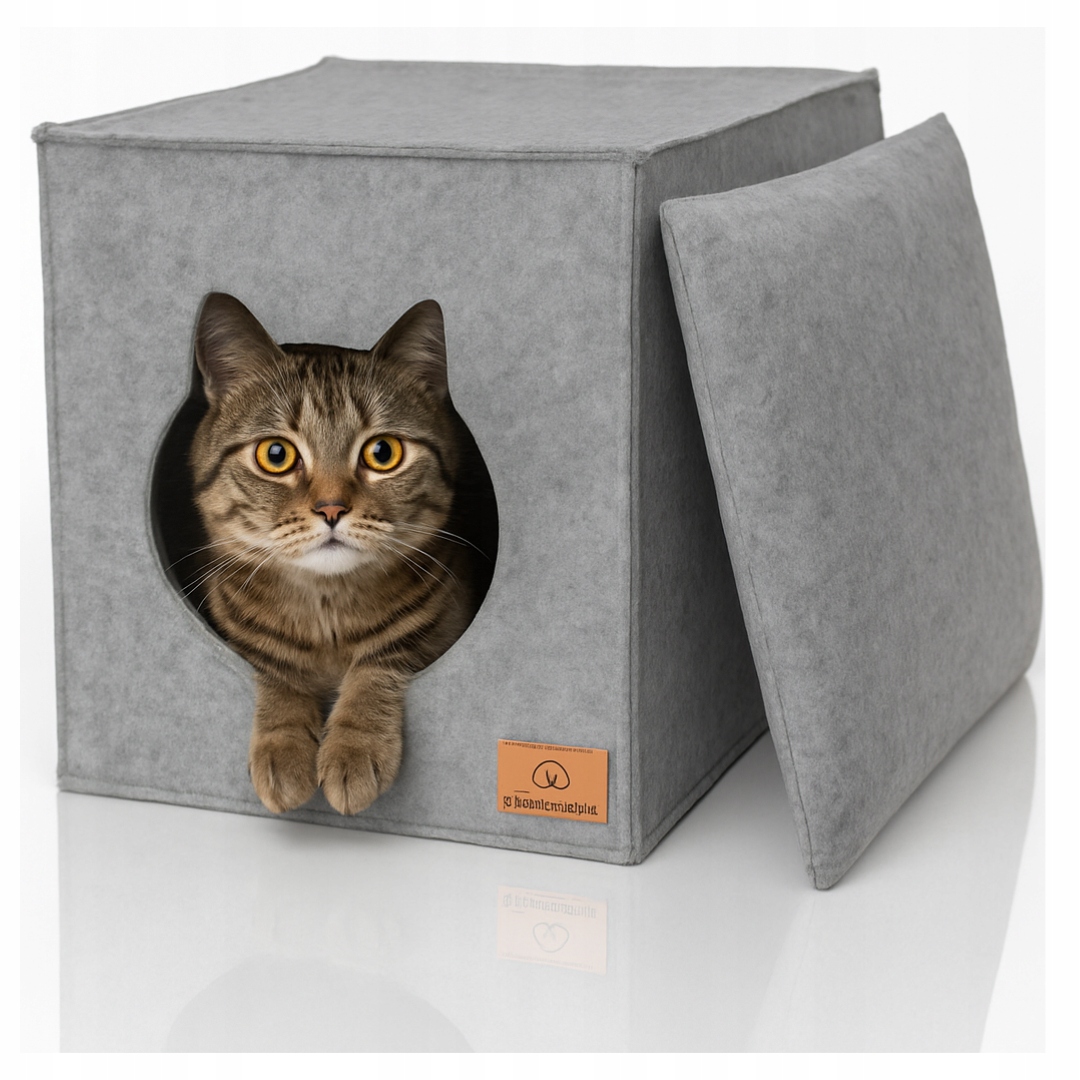Levně Plstěná Jeskyně S Polštářkem Pro Kočky Hračka Skládací Domeček Pro Zvířata