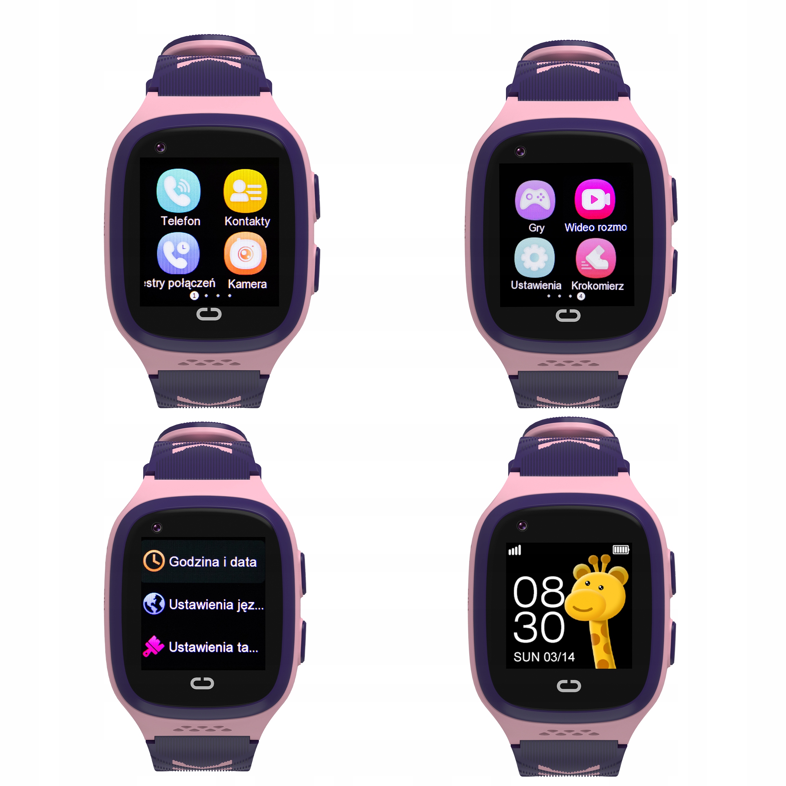SMARTWATCH ZEGAREK DLA DZIECI SIM TELEFON WIDEOROZMOWY GPS SMS GRY MUZYKA Model inny