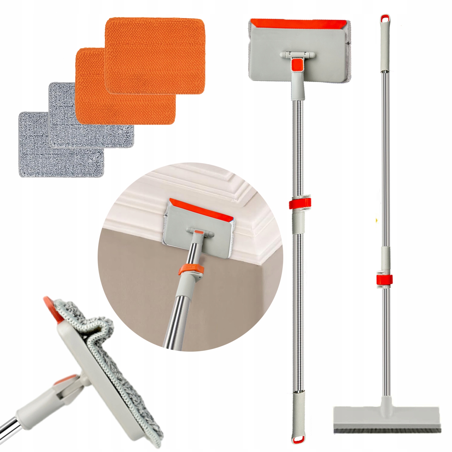 Teleskopický Mop Na Čištění Lišt Podlahy 3V1 Myčka Oken