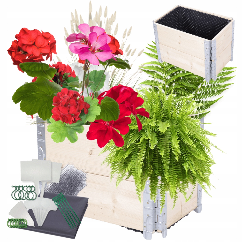 Vyvýšený kaskádovitý záhon s regulací zeleninový záhon Fólie Kelímky 40x60x40