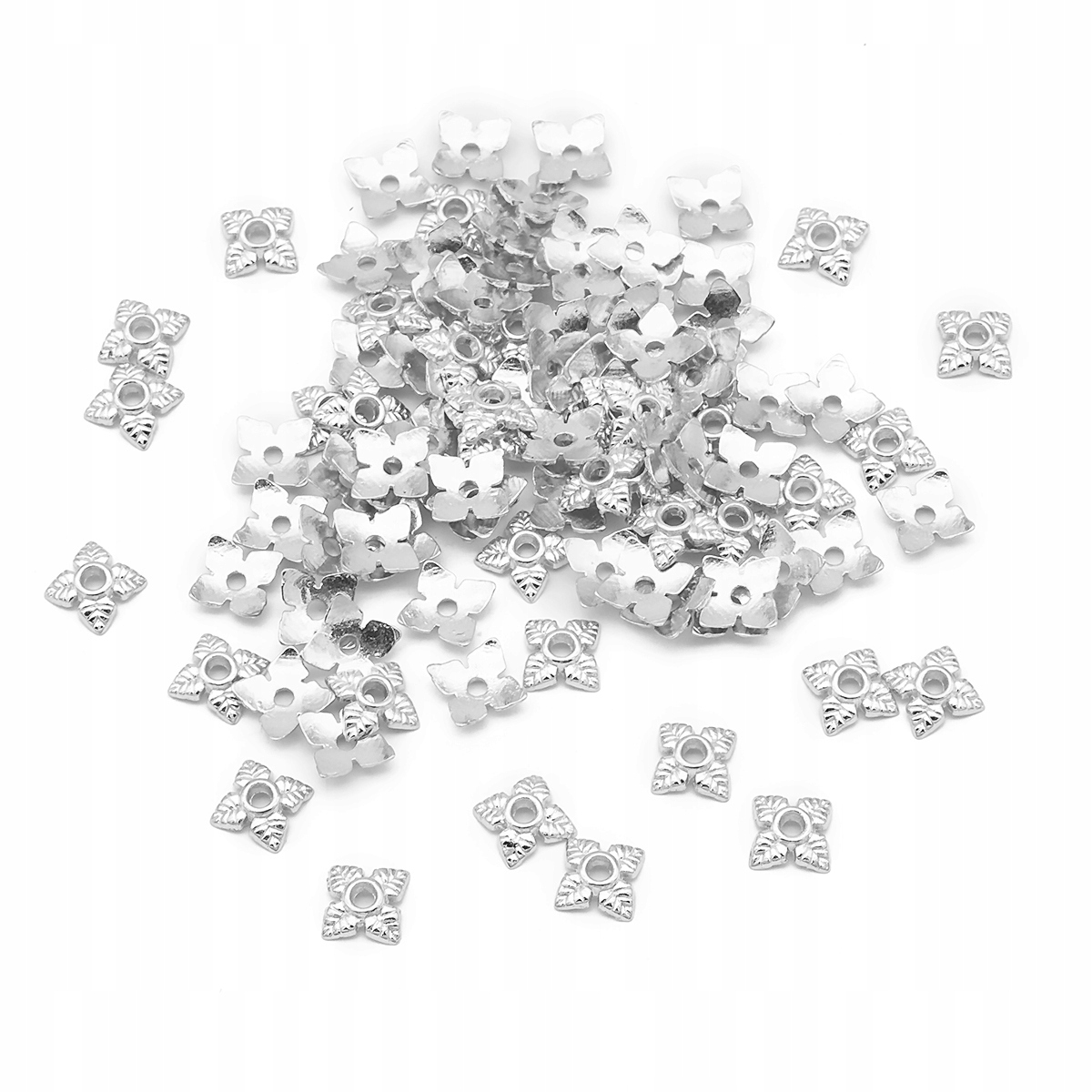 Nakładki Metalowe na Koraliki 6x6x2mm 100szt