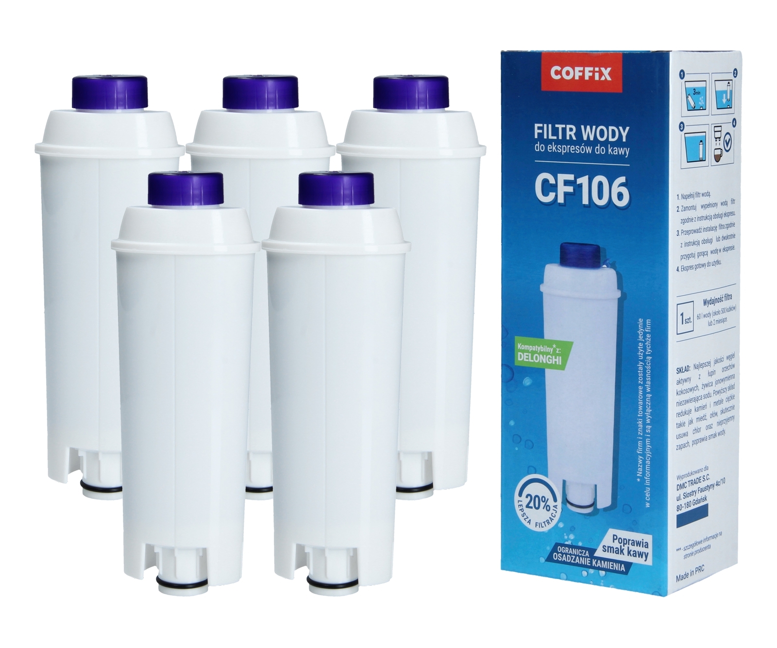 Filtr wody Coffix CF106 do ekspresu do kawy 5szt
