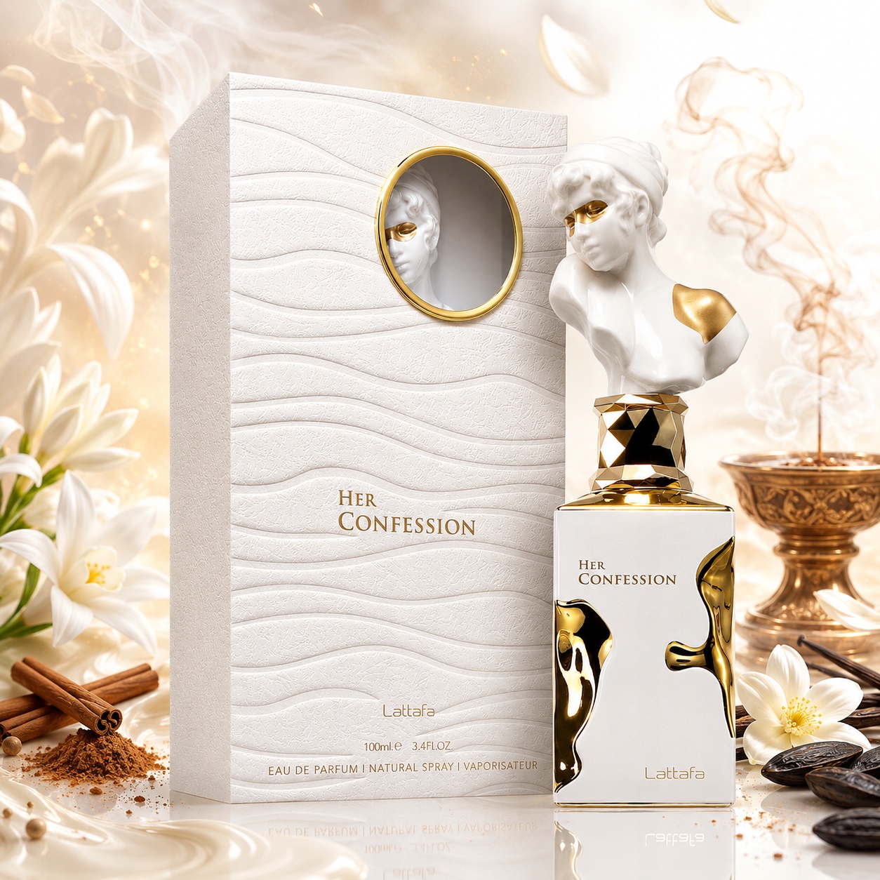 Lattafa Her Confession Eau de Parfum 100ml – Vanilkově květinový dámský parfém
