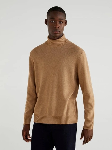 United Colors Of Benetton Camelový Svetr S Vlnou A Kašmírem Xs 6FA