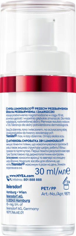 Nivea Luminous Serum 2V1 Proti Pigmentovým Skvrnám A Vráskám 30 ML