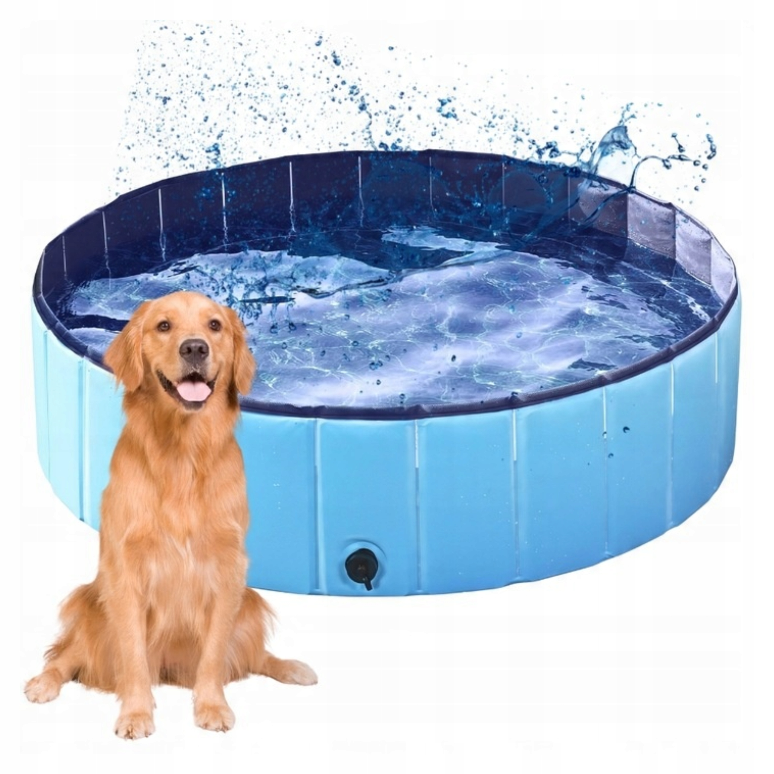 Levně Velký Bazén 120 x 30 cm Pro Psa Zvířata Rozpěrný Lehký Zahradní Skládací L