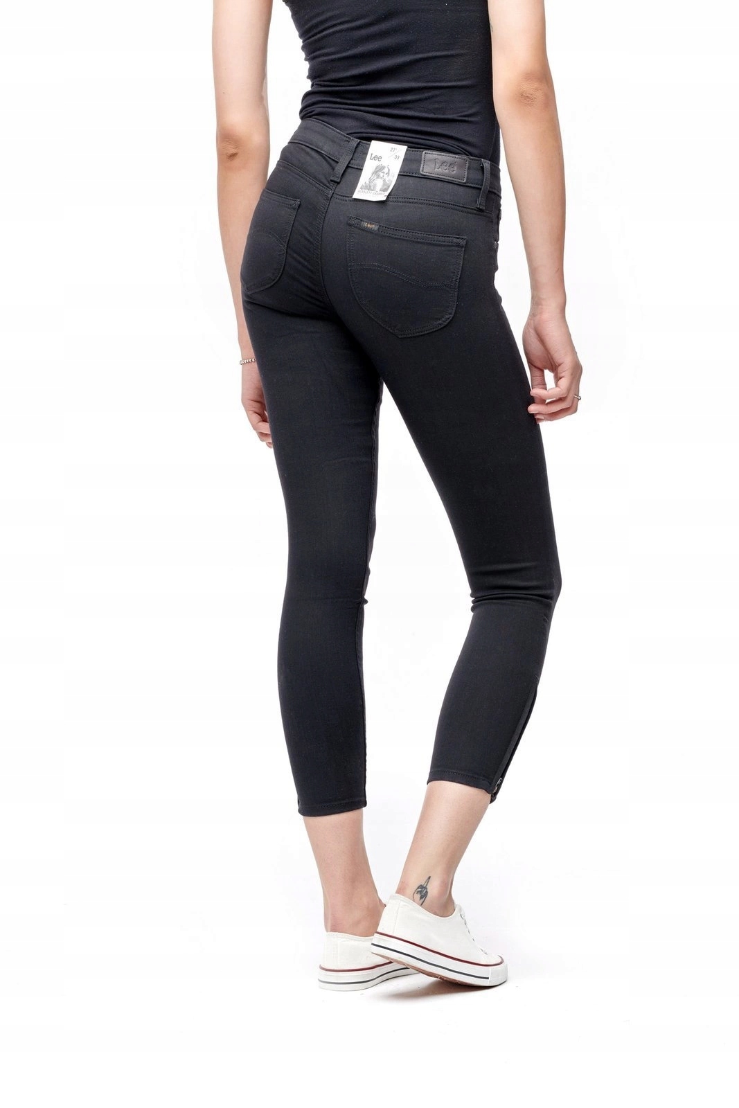 Dámské úzké nohavice kalhoty Lee Scarlett Cropped Black Rinse L30CAE47 24/31