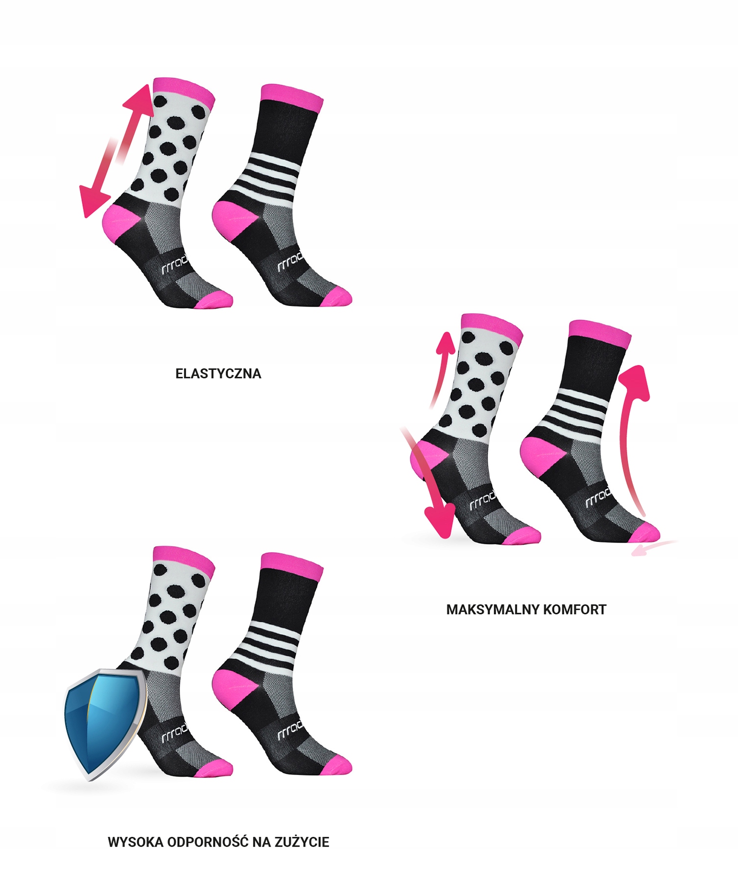 Madani: skarpety rowerowe Unisex,r.39-46,niebieski Materiał dominujący nylon