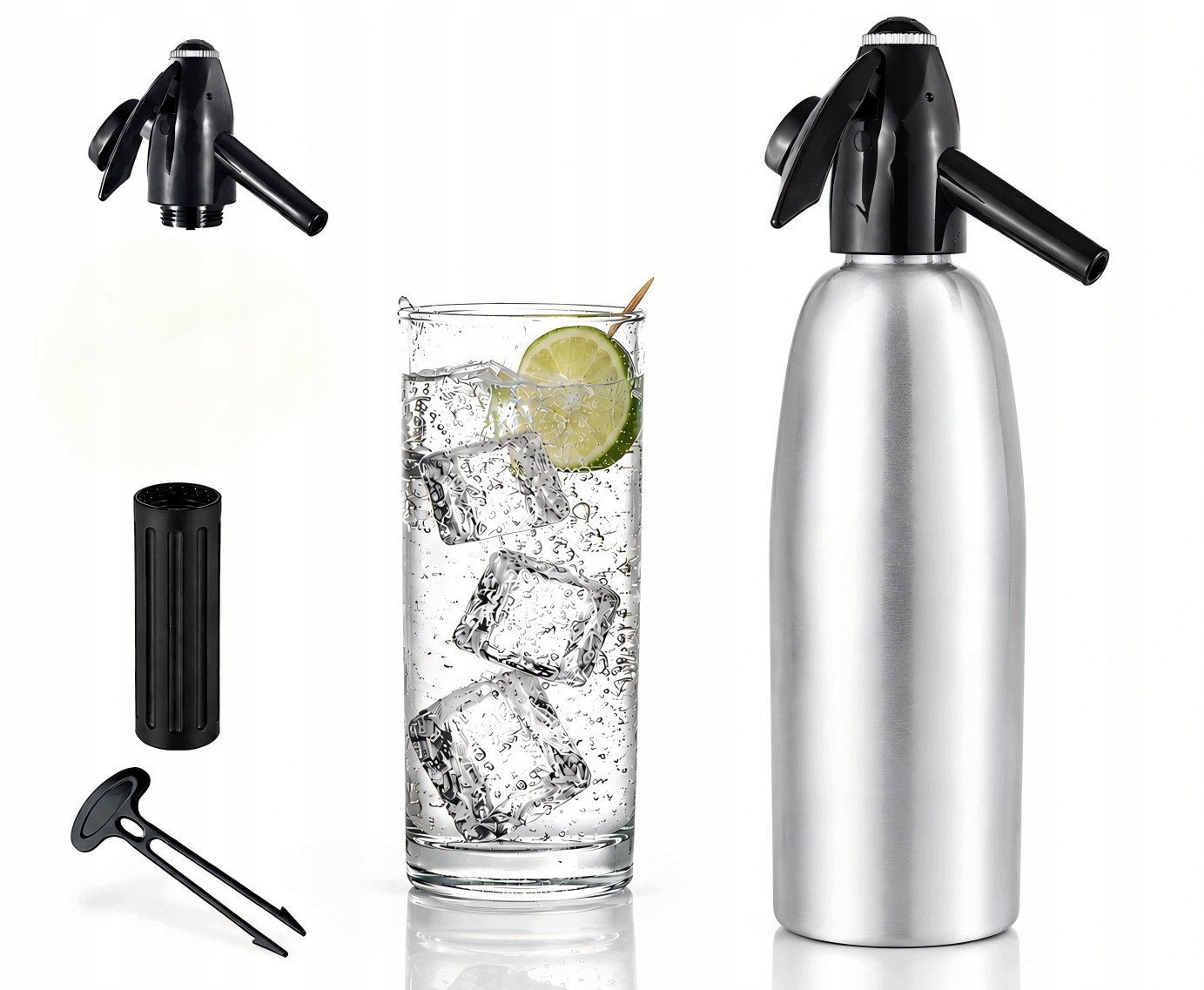 Sifon pro sodovou a perlivou vodu – saturátor CO2 1 l