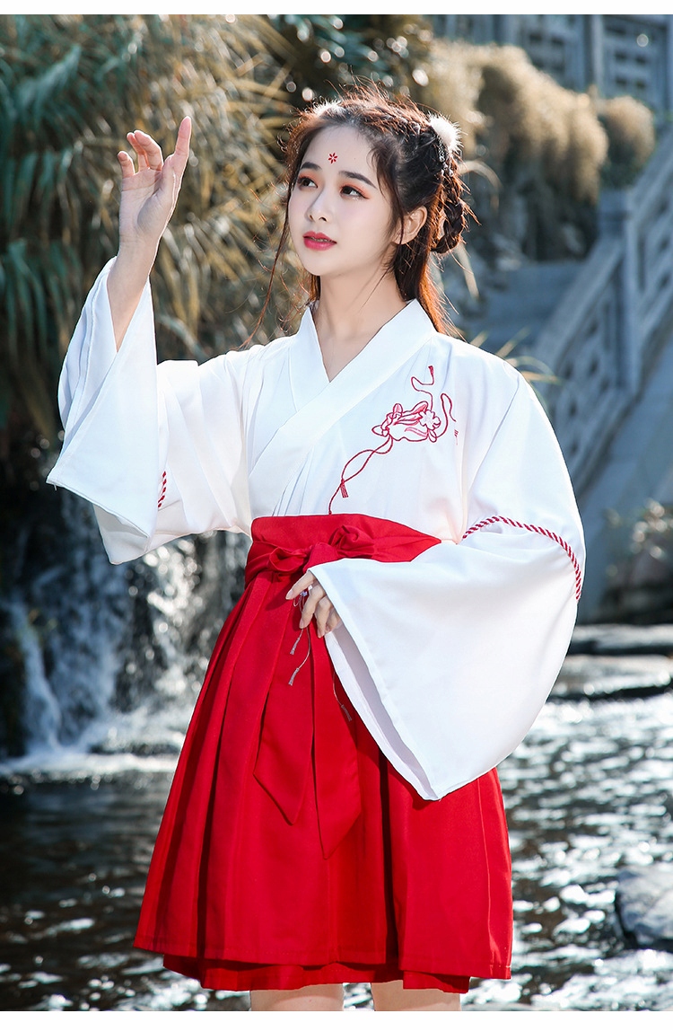 TRADYCYJNE CHIŃSKIE HANFU KOMPLET STRÓJ MINI TANG HAN SONG MING PASEK 1 Wzór dominujący inny wzór