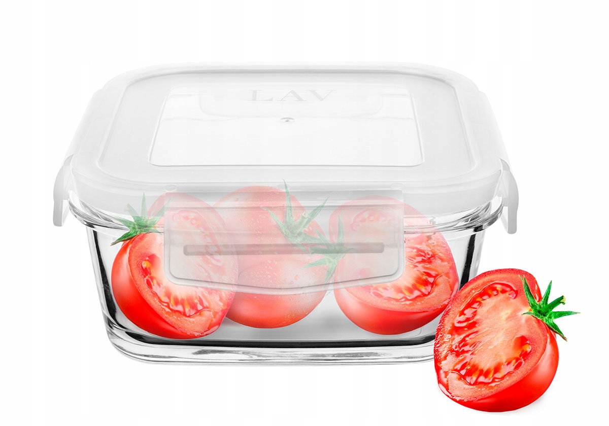 

Szklany Pojemnik 600ml Z Białą Przykrywką