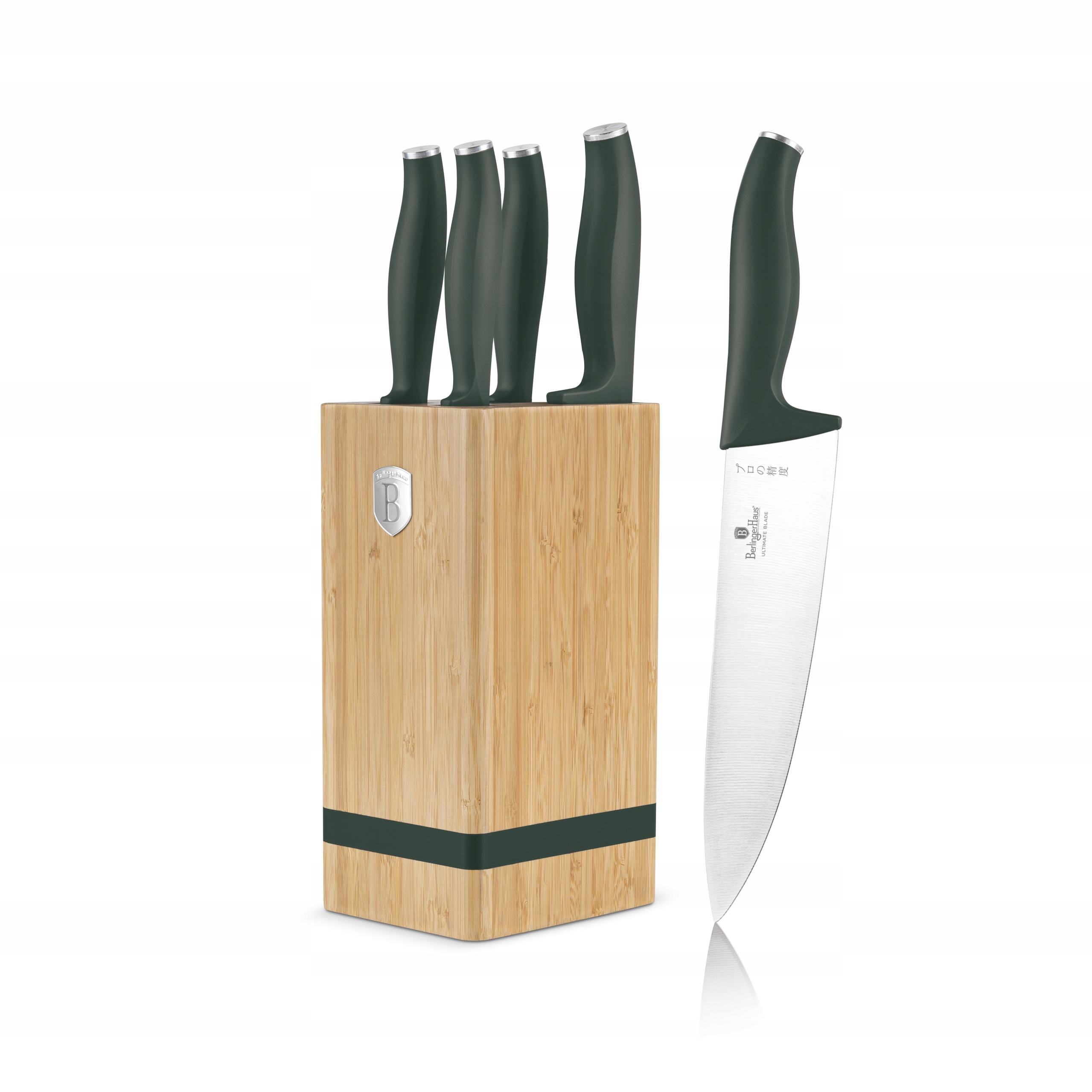 Sada nožov v bambusovom stojane 6 ks BerlingerHaus Matte Green BH-2751