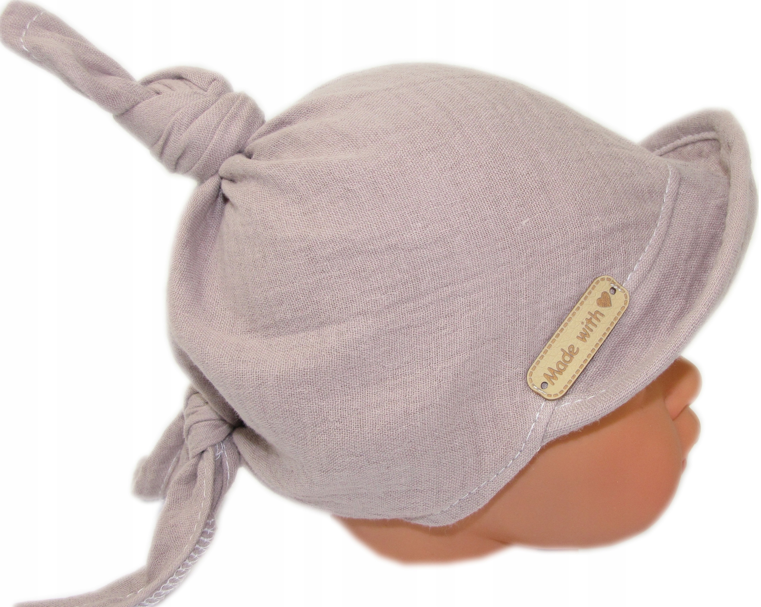 CHUSTKA Z DASZKIEM NA LATO MUŚLINOWA DOUBLE GAZE TAUPE Marka kaia-baby