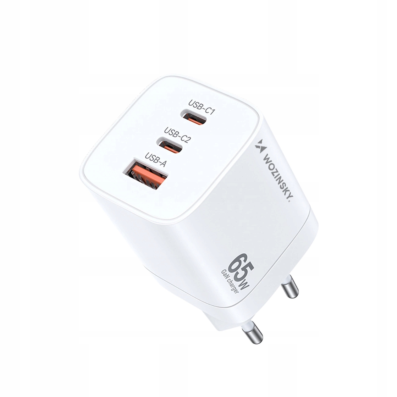 Ładowarka sieciowa GaN Wozinsky Cgwcw 65W Usb-a 2 x Usb-c biała