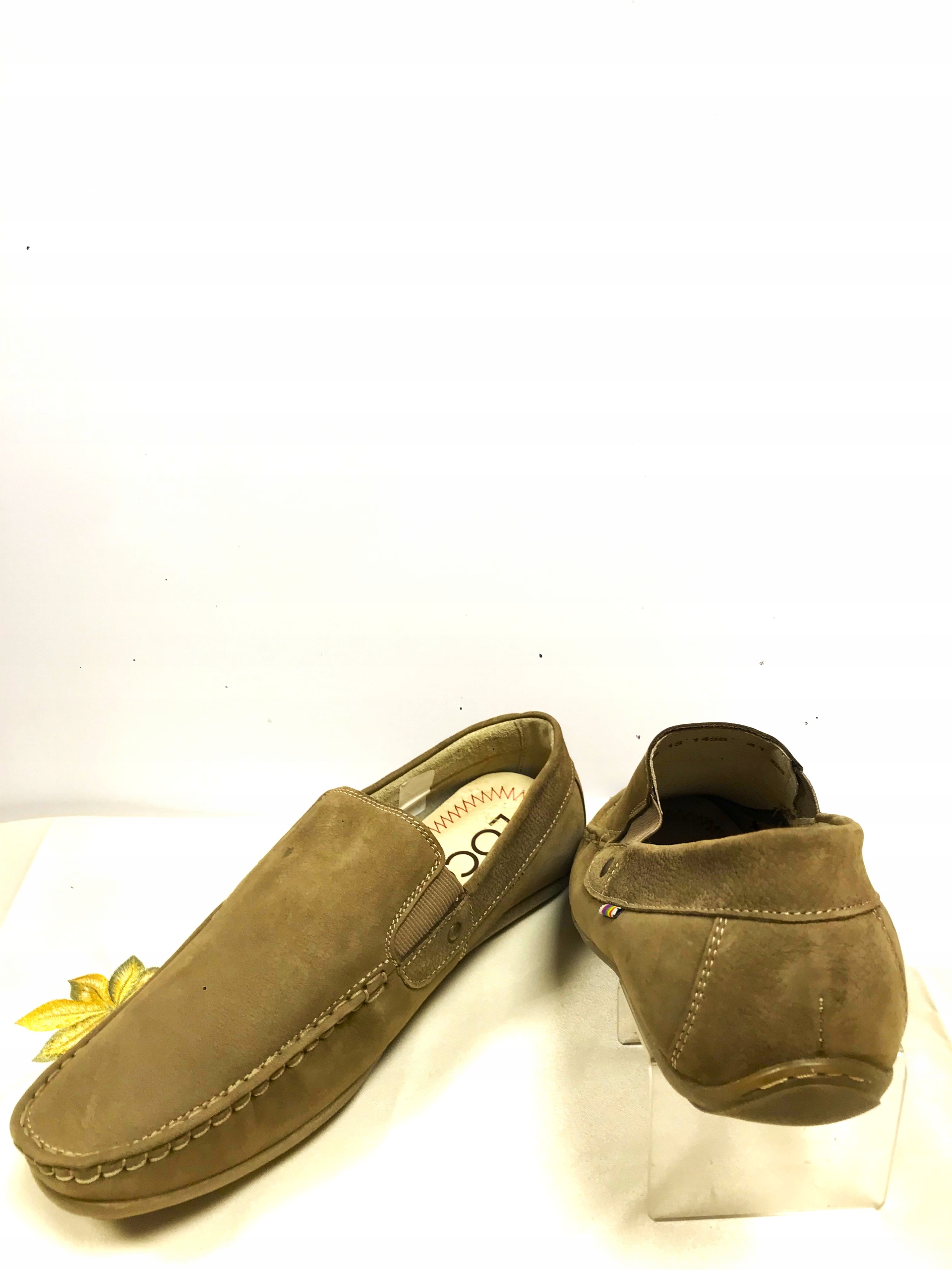 Mokasíny Pánské Polobotky Kůže Nazouvací Béžové vel. 41