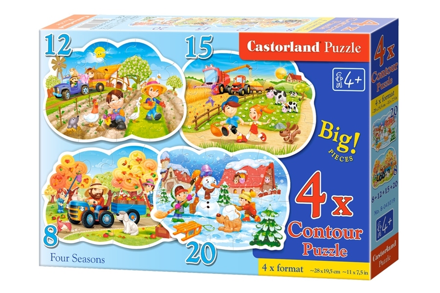 

Puzzle zestaw 4w1 4 pory roku układanka duża 4+