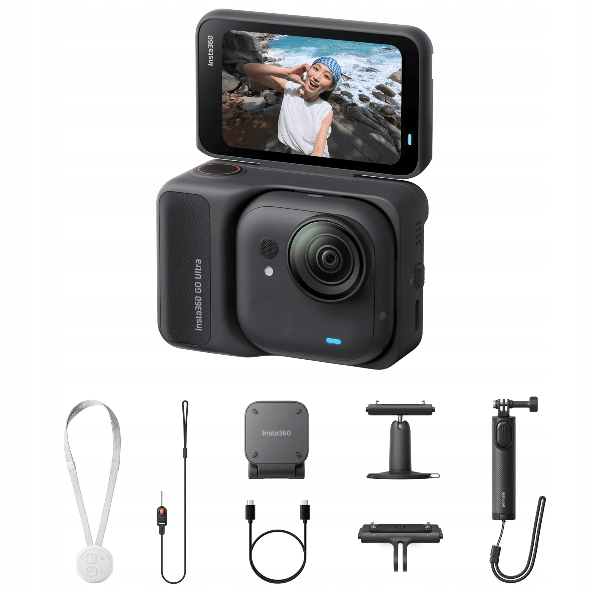 Športová kamera Insta360 Go Ultra Sada Creator 4K 60FPS Uhd, čierna