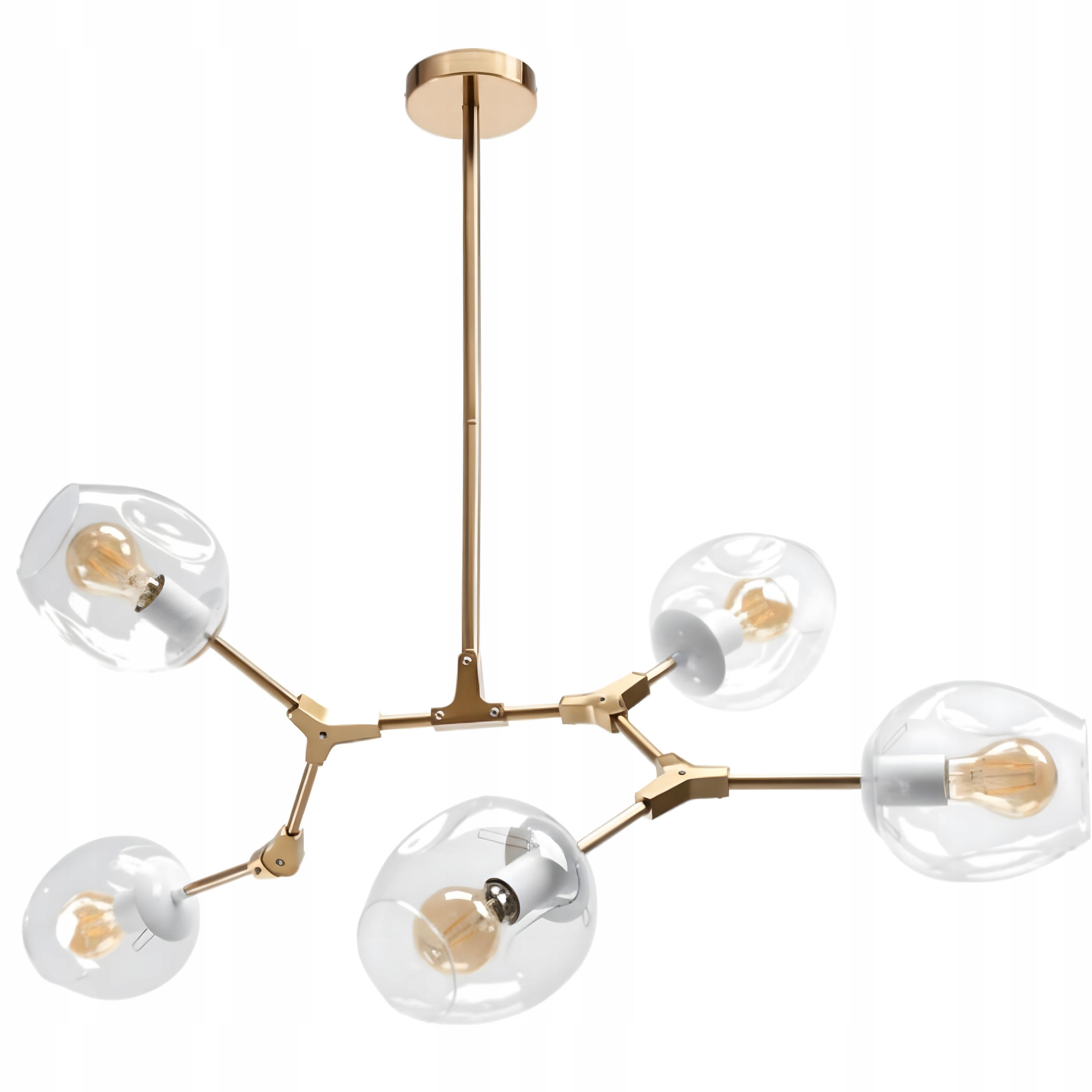 Moderná Stropná Závesná Lampa Do Obývacej Izby Zlatá 5-RAMENNÁ Zlatá