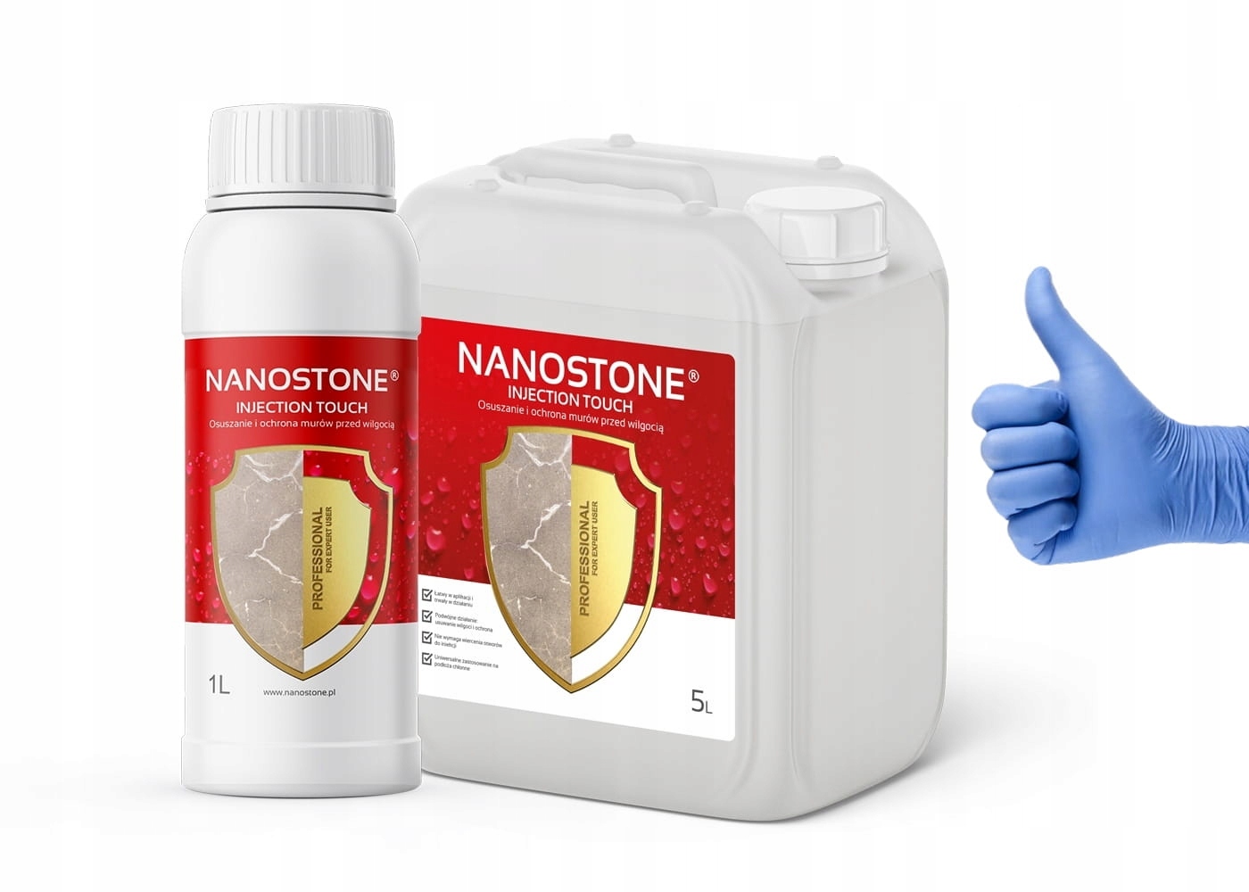 Osuszacz ścian murów mineralnych podłoży osuszania Natrysk zestaw Mur 1L