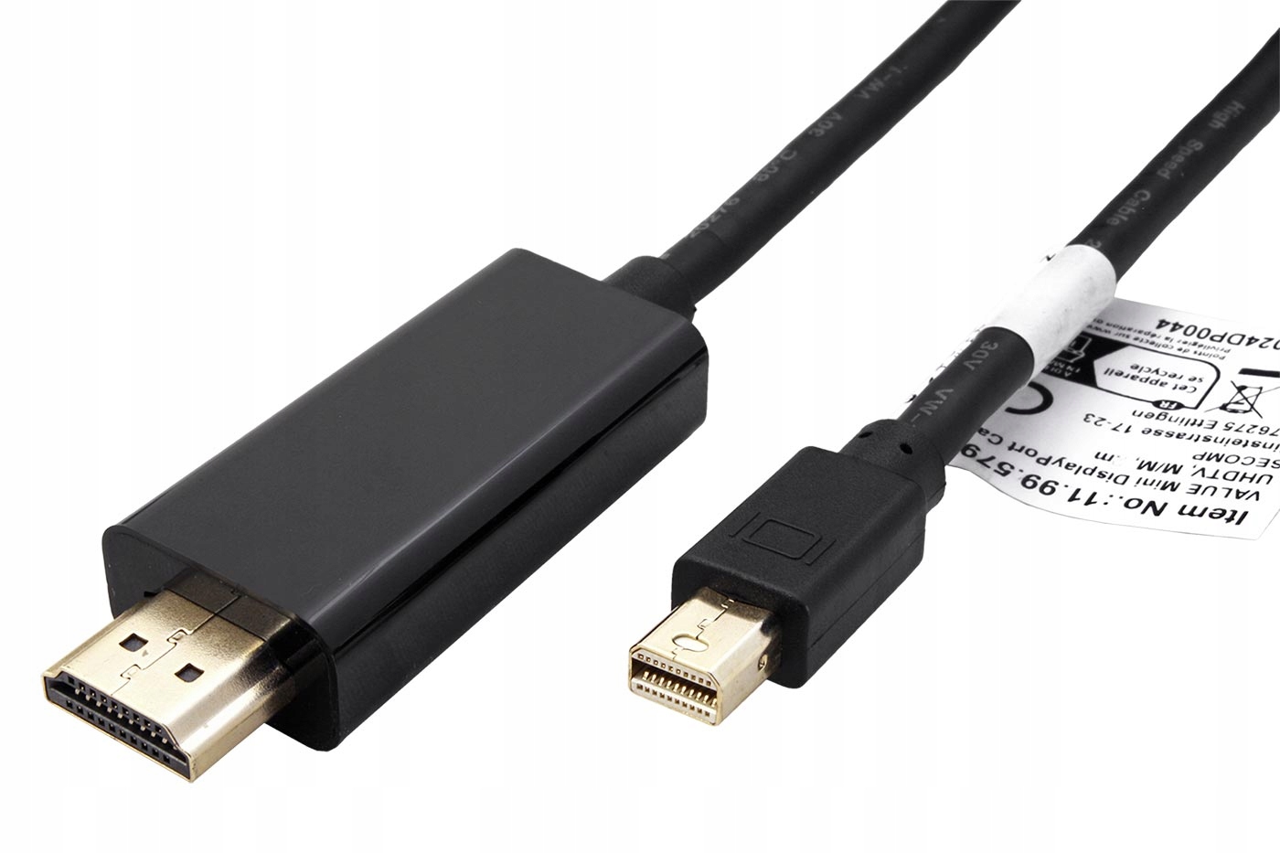Value DisplayPort Hdmi kabel, miniDP(M) -> Hdmi(m), 4K 60Hz, 2m