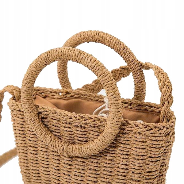 Pleciony KOSZYK TOREBKA DO RĘKI NA RAMIĘ +APASZKA Kolekcja summer2022