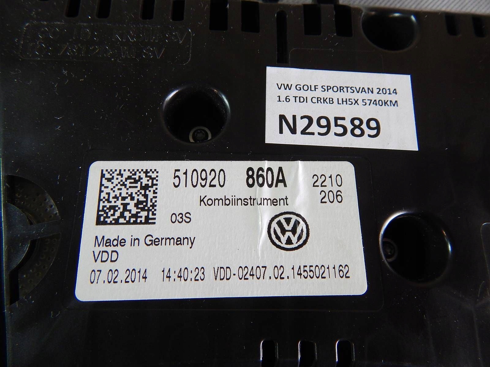 Volkswagen Golf Sportsvan dials dials 510920860A