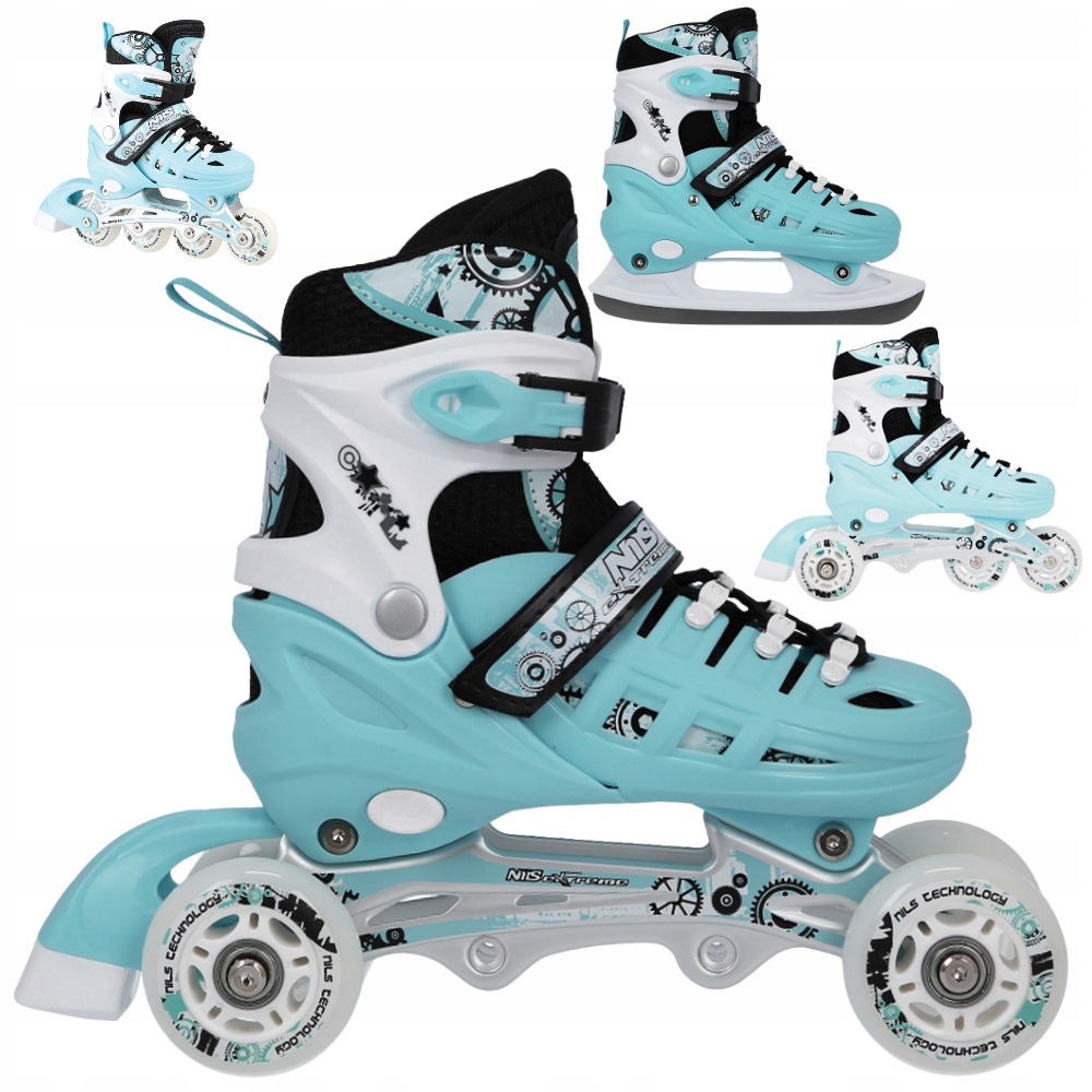Nastavitelné kolečkové Kolečkové Brusle s Led kolečky 4 v 1, Brusle 2v1 Brusle Na Led pro děti Nils