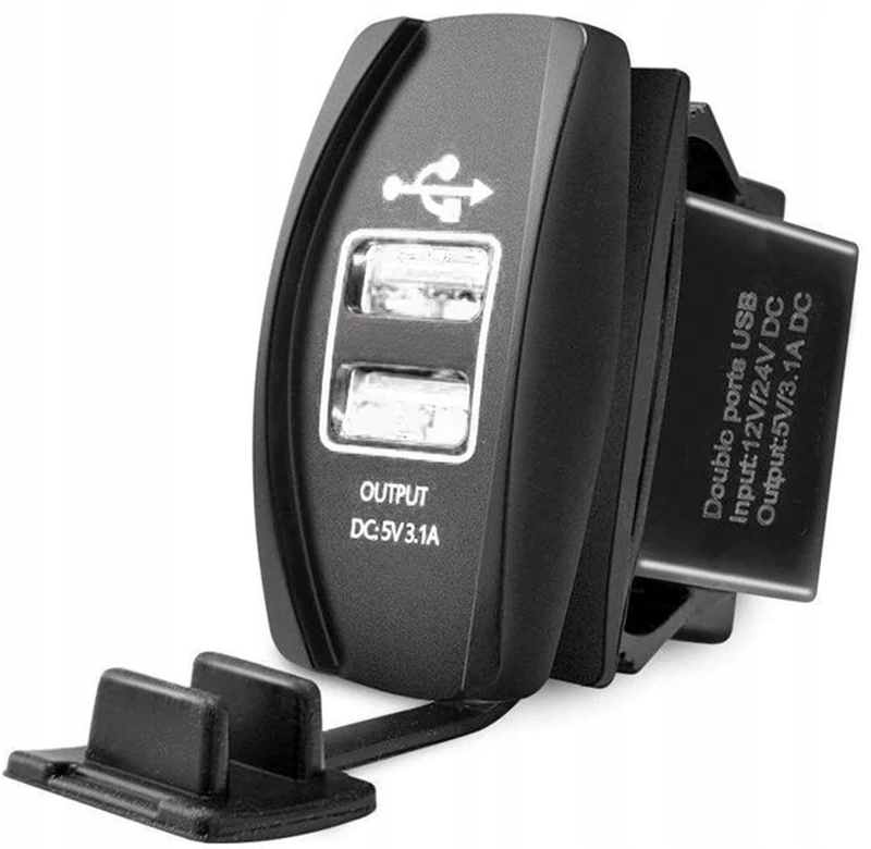 USB 5V 3,1A GNIAZDO LADOWARKA 12V PANELOWA B