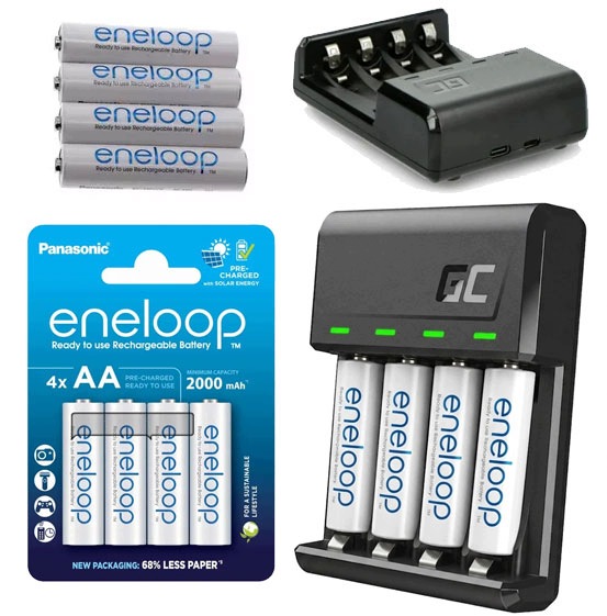 Set Nabíječka Aa Aaa 4x Nabíjecí Baterie Panasonic Eneloop Pro Aa 2000 mAh