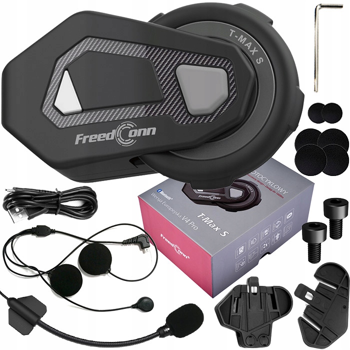 Мотоциклетный домофон BT TMAX-S V4 PRO + J. польский