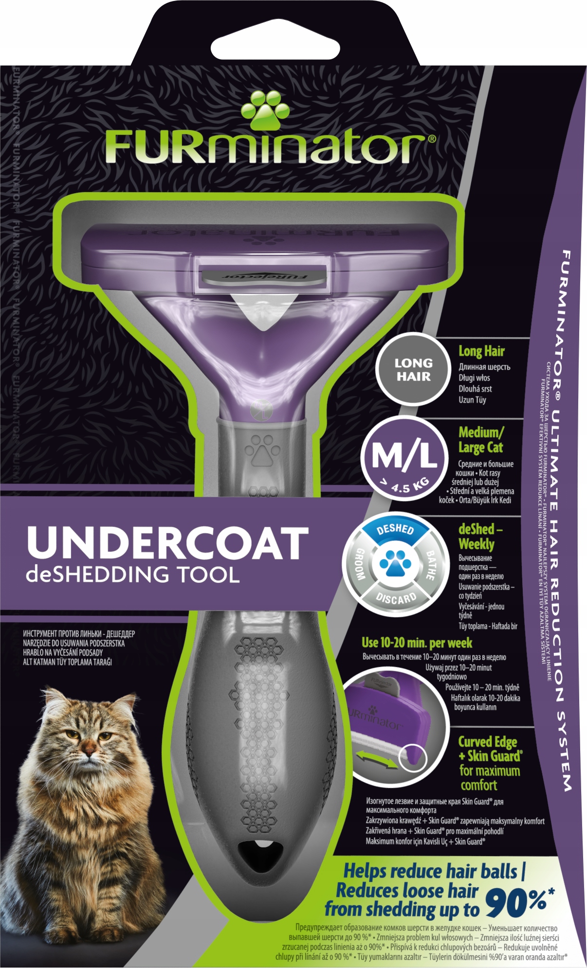 

FURminator dla kotów średnich sierść długa M/L