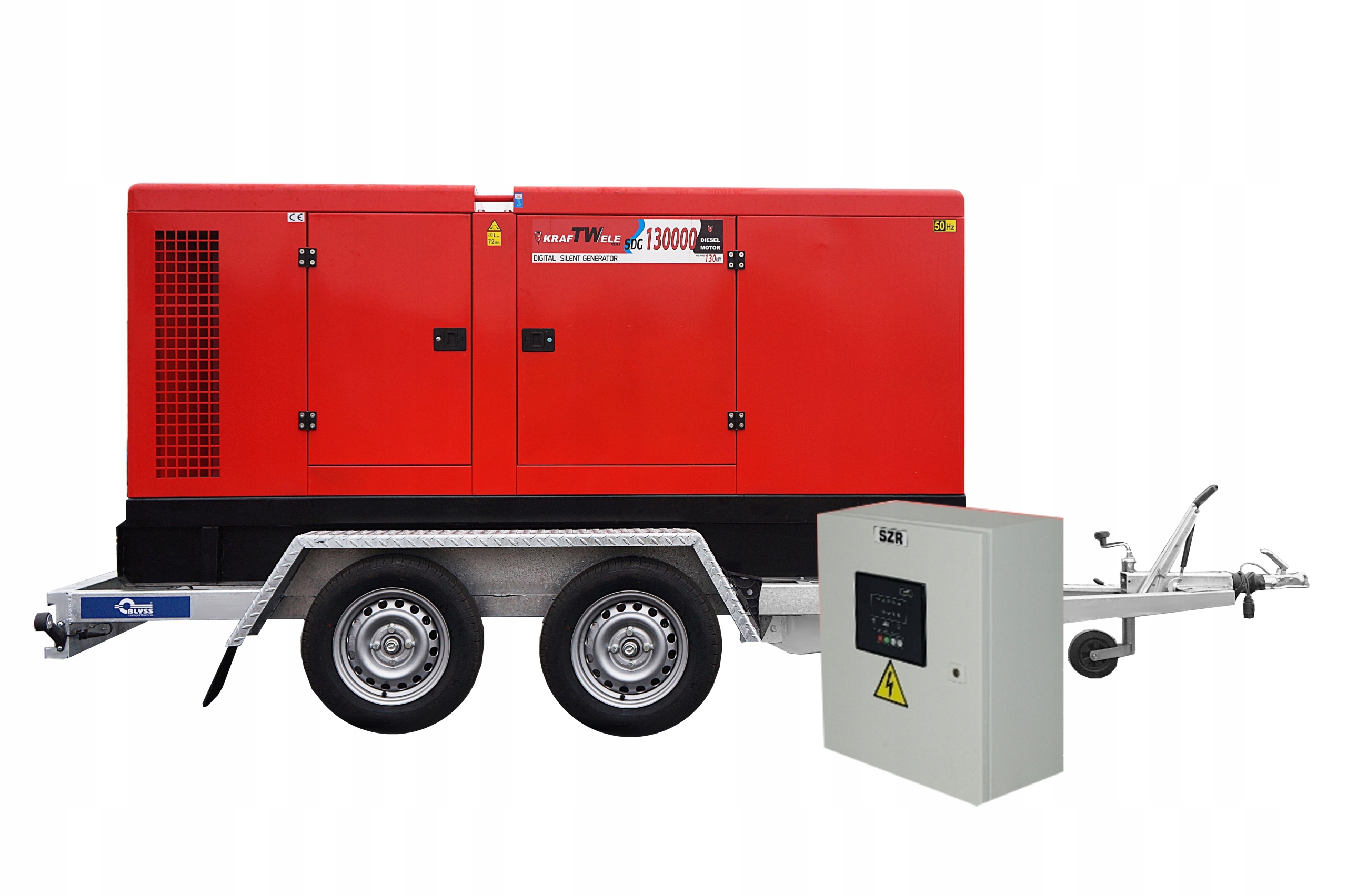 Agregat Generator Prądotwórczy Wyciszony 130 kVA Przyczepa Ats Szr