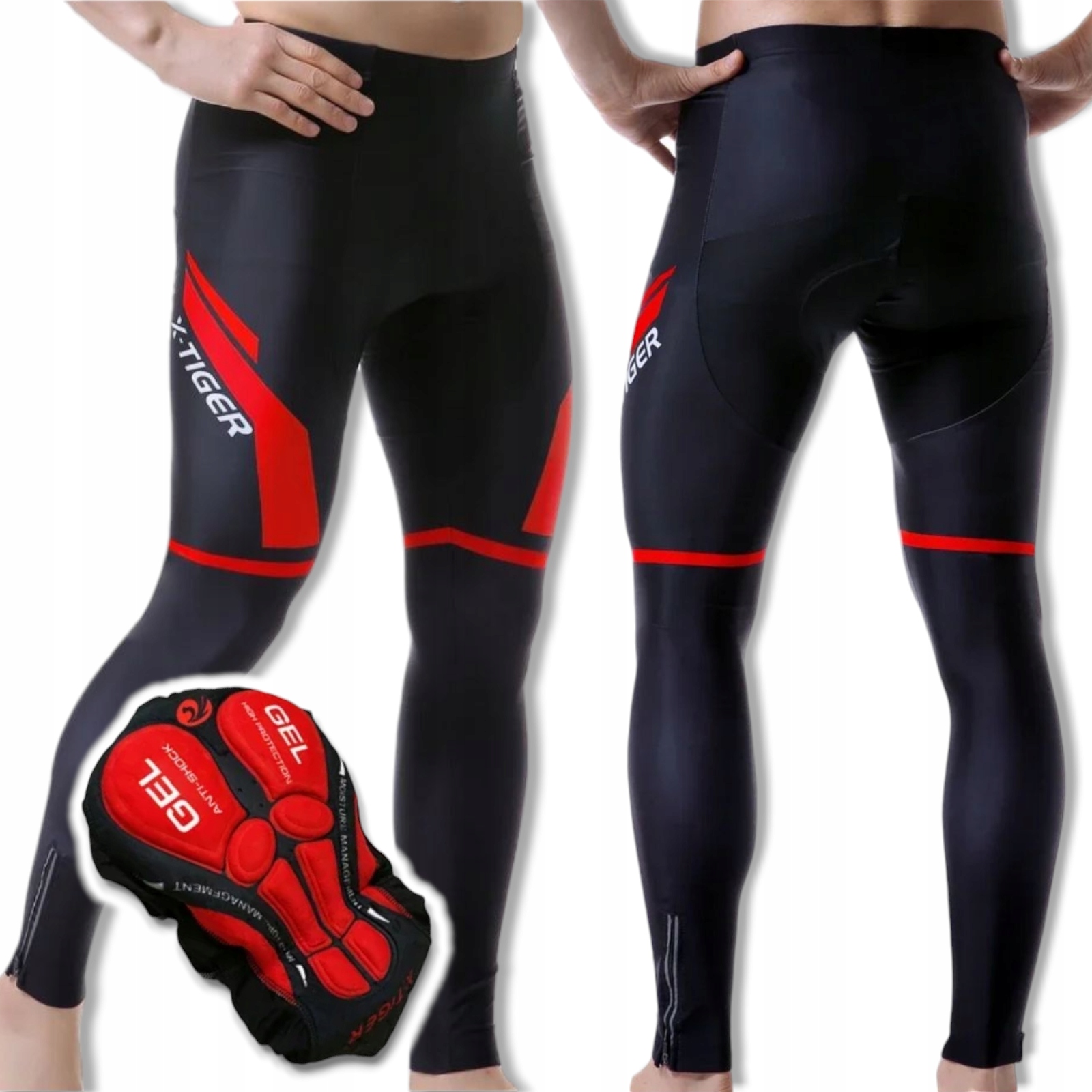 Leginsy Spodnie Getry Rowerowe Kolarskie Sportowe Długie Wkładka Żelowa 5D