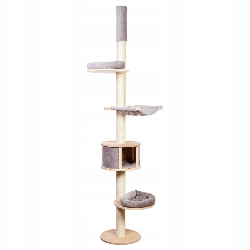 Levně Natural Paradise, stropní škrabadlo pro kočky, světle šedá barva