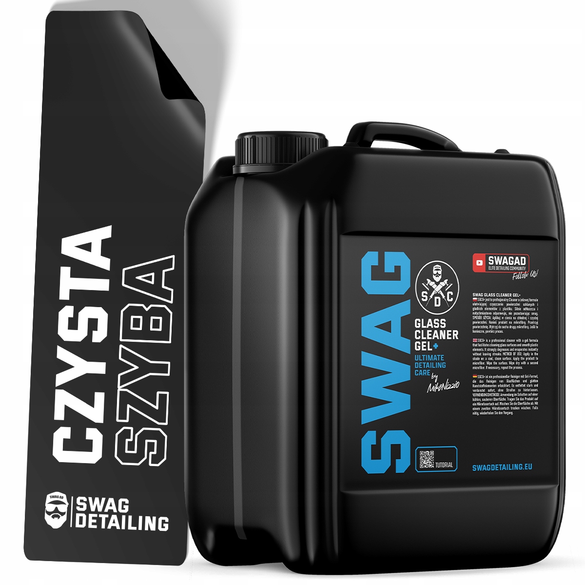 Swag Glass Cleaner Gel+ 5L Zel na čistenie skiel automobilov, odmasťuje