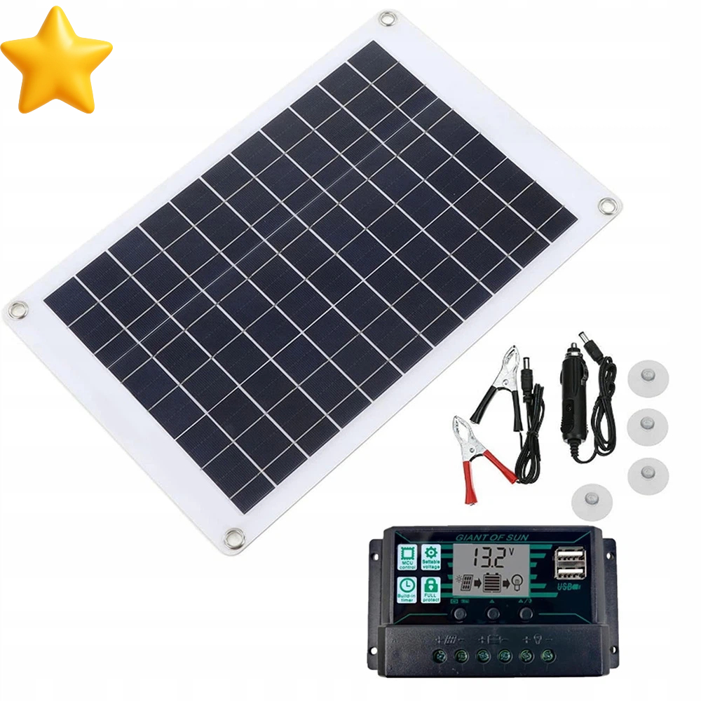 Fotovoltaický Panel 20W 18V Přenosný Do Rekreačního Domu