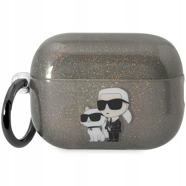 Pouzdro Karl Lagerfeld KLAP2HNKCTGK Na Airpods Pro 2 Černé Glitter