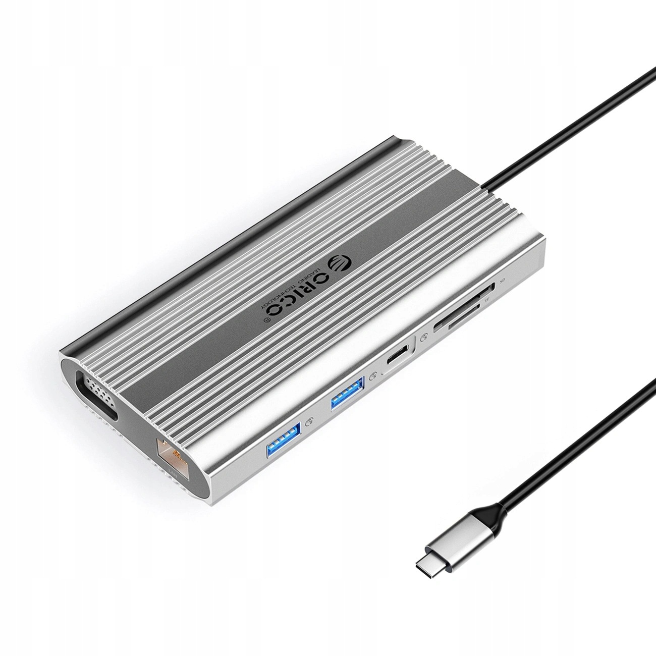 Stacja dokująca Orico Xdr Usb-c 12w1 4K Pd 100W srebrna