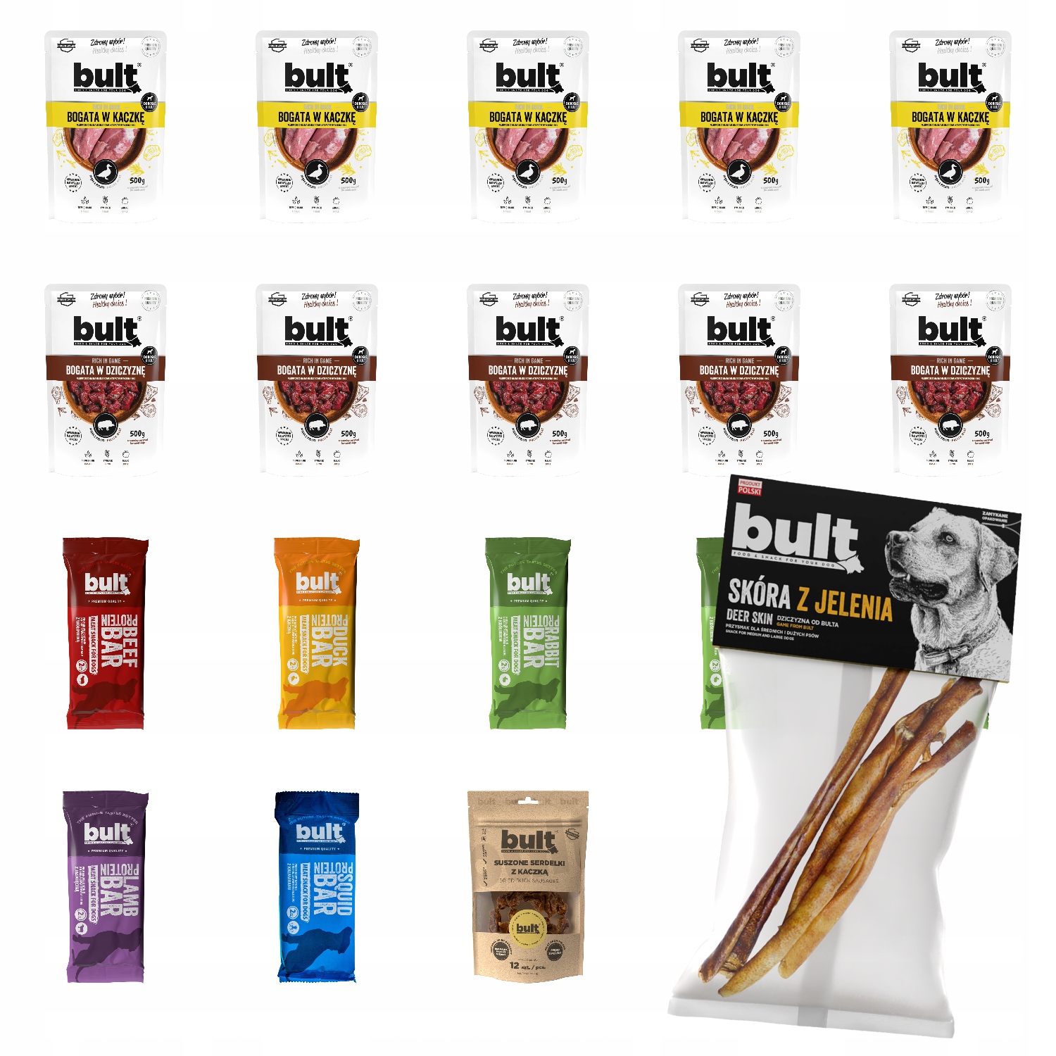 Levně MIX Vlhké Krmivo Bult Sáček 10x500G Kachna+zvěřina Pochoutky