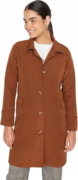 Trendyol Hnědý Klasický Kabát S Klasickým Límcem 36 6F