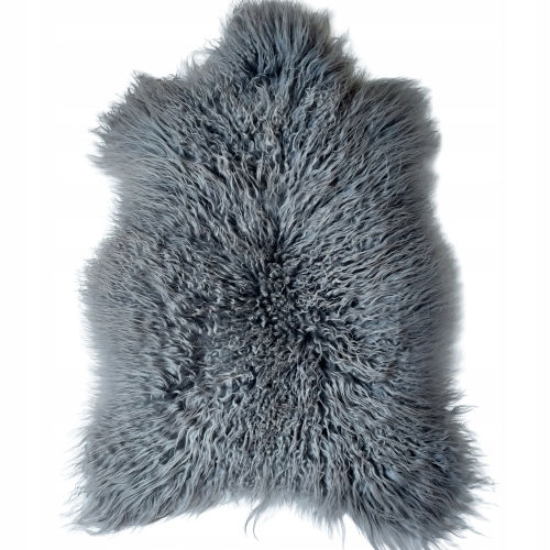 Ovčia koža Šedá Dlhý kučeravý vlas Prírodná XL